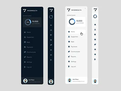 Sidebar Navigation clean ui dark dashboard left menu light menu nav bar navigation sidebar navigation