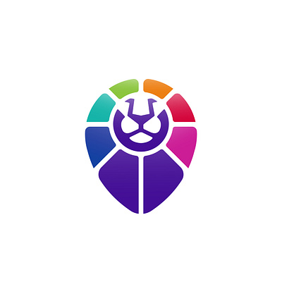 Colorful Head Lion Logo animal colorful fun lion lionlogo logo modern technology