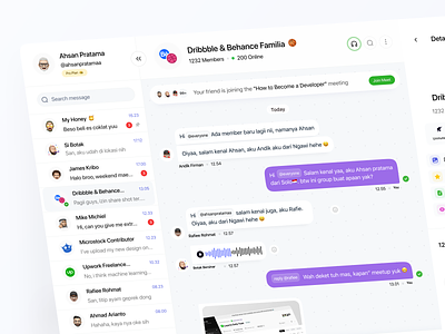 Chatbox - Meeting Rooms & Messages 💬 call chat chat app chat dashboard chat ui chatting community conversation dashboard group message message dashbaord messanger online product design social media video call