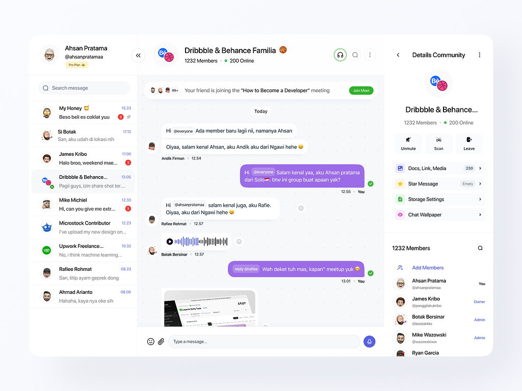 Chatbox - Meeting Rooms & Messages 💬 by Rafi Rohmat for Odama on Dribbble