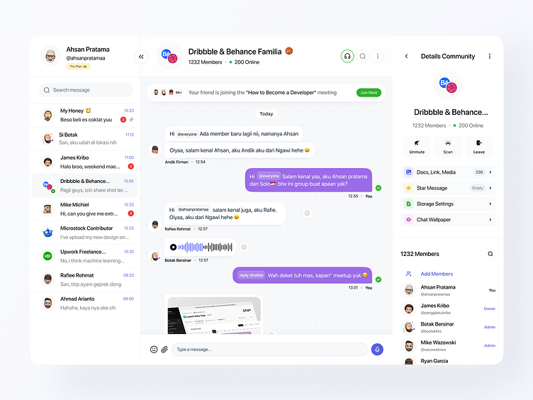 Chatbox - Meeting Rooms & Messages 💬 by Rafi Rohmat for Odama on Dribbble