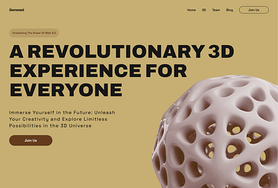 Genezed - A Web3 Inspired Design. 3d design typography ui visual visual design web design web3