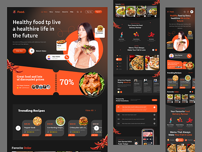 Food Delivery Web Concept app design burger delivery app food and drink food delivery landing page food delivery service food order landing page mobile app pizza app uiux ux web design website