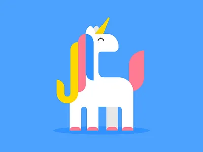 Unicorn character design digital art flat design geometric graphic design illustration 2d kidlit vector art vector illustration