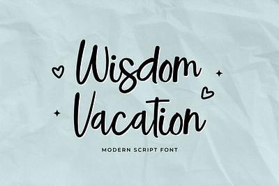 Wisdom Vacation Calligraphy Font app branding design graphic design illustration logo typography ui ux vector