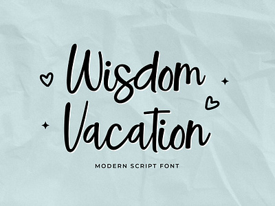 Wisdom Vacation Calligraphy Font app branding design graphic design illustration logo typography ui ux vector
