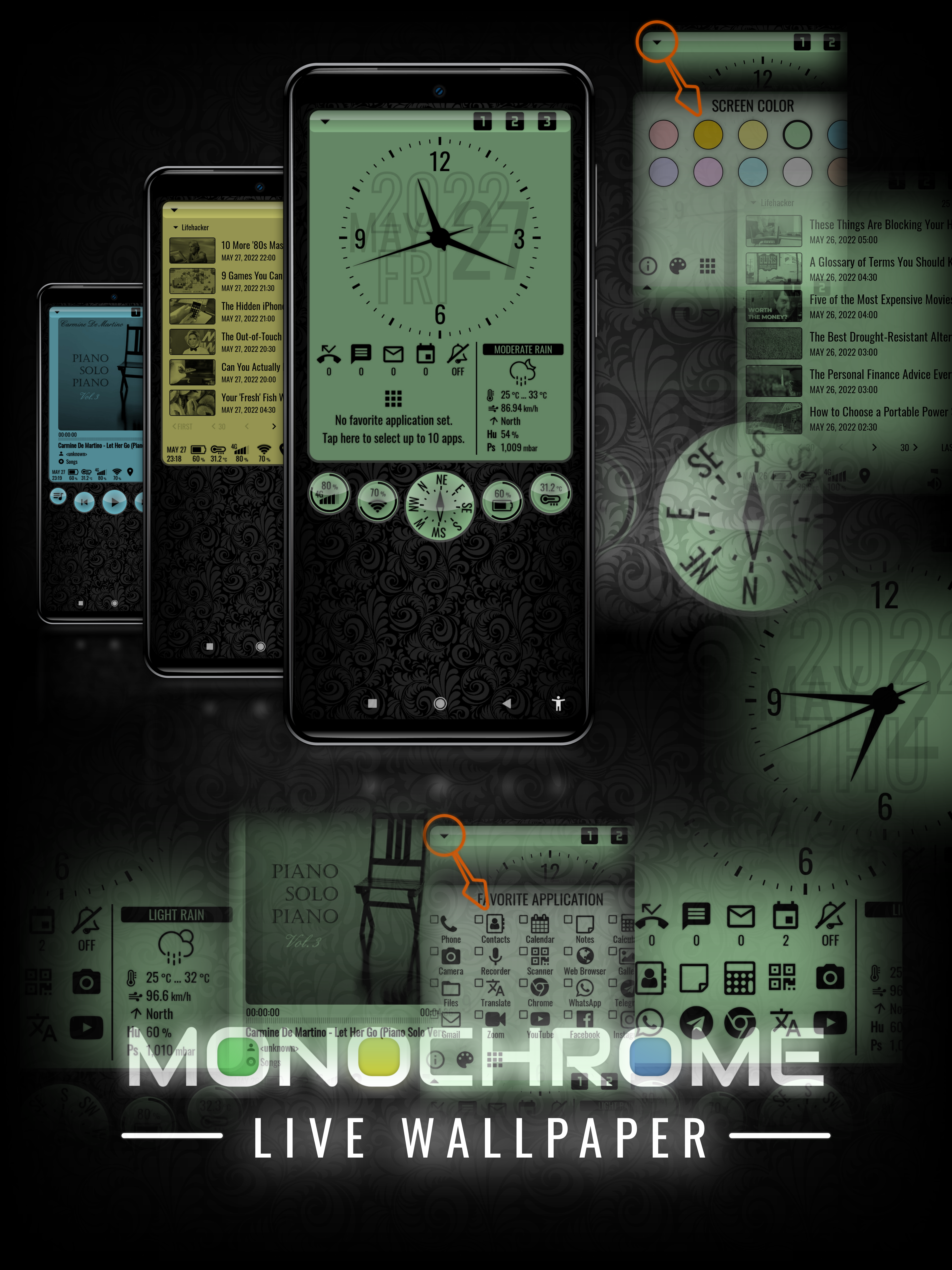 MONOCHROME | Live Wallpaper android klwp live wallpaper smartphones ui ux