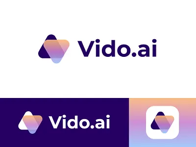 Vido.ai ai brand identity branding design logo logo design modern logo saas software tech va