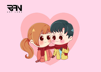 Cute couple chibi art character portrait anime chibi chibi character couple cute character kawaii potrait