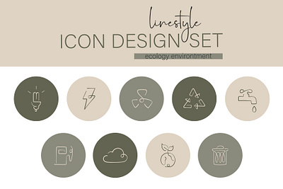 Icon Set Design Ecology Environtment power