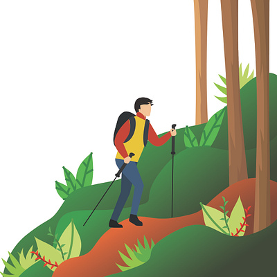 Go Hiking Illustration for Website Design and Flat Icon design graphic design hiking illustration infographic tracking