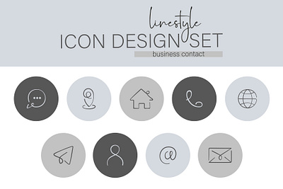 Icon Design Set Business Contact business card