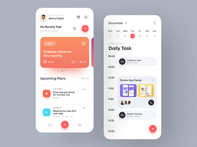 Task App UI application design home screen ios management minimal app mobile ui modern app productivity project management task management task manager ui ux