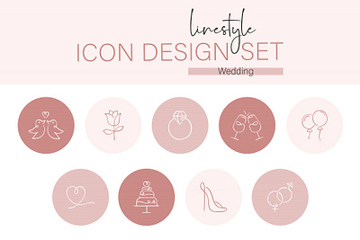 Icon Design Set Wedding diamond