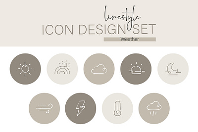 Icon Design Set Weather cloudy