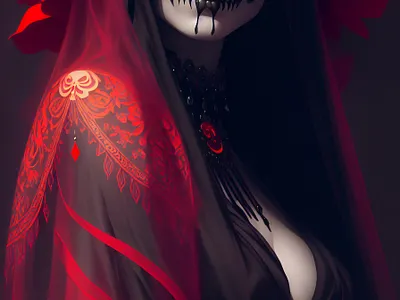 goddess of death 3d ai aiart anime art design graphic design illustration mid journey model portrait supperealistic