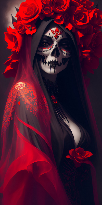 goddess of death 3d ai aiart anime art design graphic design illustration mid journey model portrait supperealistic