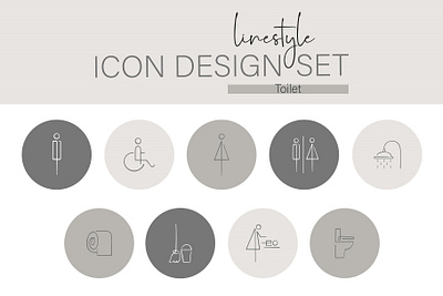 Icon Design Set Toilet shower