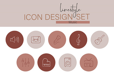 Icon Design Set Music note