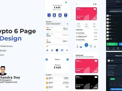 Crypto 6 page UI Design Project app crypto design ui uiux user interface ux web design