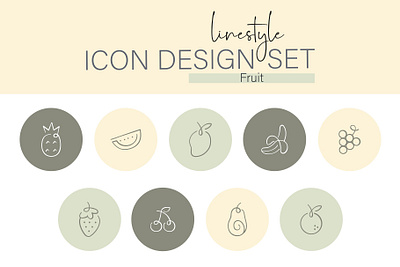 Icon Design Set Fruit cherry