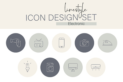 Icon Design Set Electronic tv