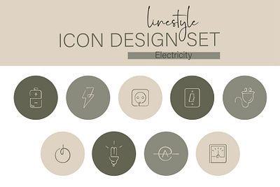 Icon Design Set Electricity ampere