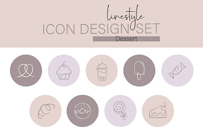 Icon Design Set Dessert cookie