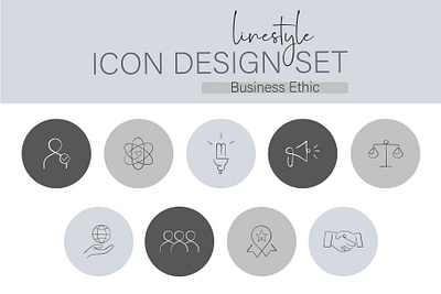 Icon Design Set Business Ethic growth