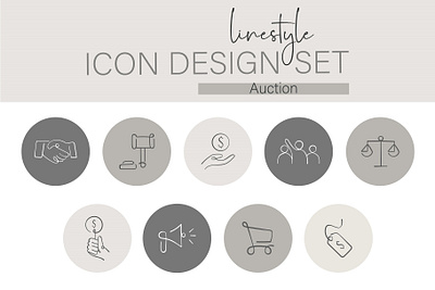 Icon Design Set Auction sale