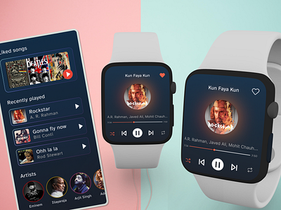 #dailyui challenge 14 of 30_Music Player aestheticdesign art branding creative creativity dailyui dailyuichallenge design designcommunity designinspiration designworld immediatejoiner music musicplayer openforwork player smartwatchdesign ui uiux design