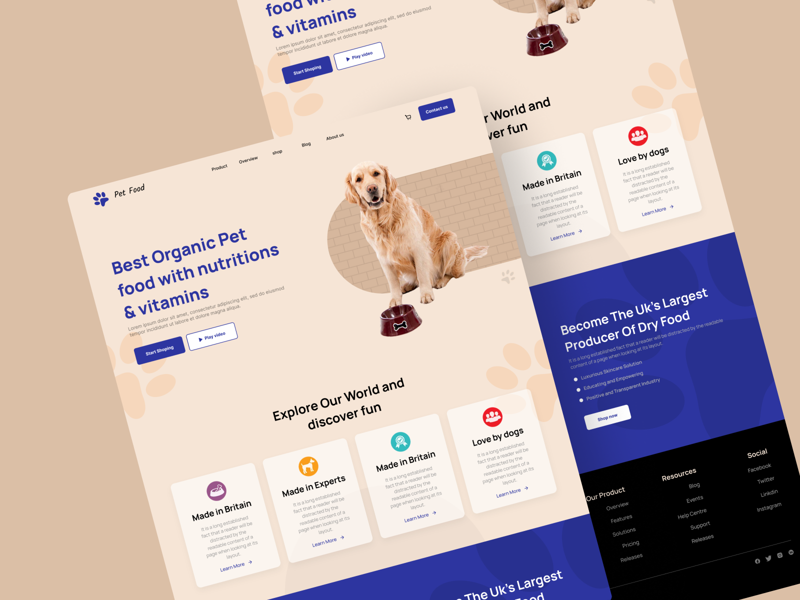 Pet Food Landing Page by Janhvi Chouhan on Dribbble