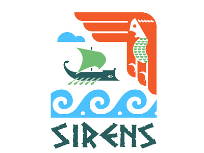Greek Myth: Sirens galley greek myth logo odysseus odyssey ship sirens waves