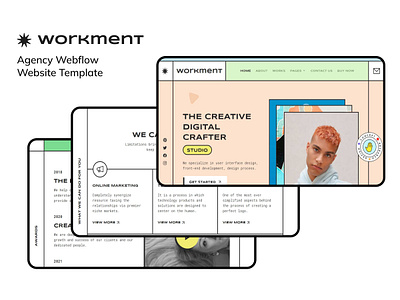 Workment - Agency Webflow Website Design Template agency branding business community company creative design designer illustration itcompany office portfolio smallbusiness template ui ux webdesign webflow website work