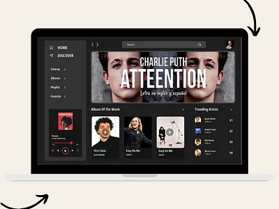 Web Ui Music Platform design graphic design illustration typography ui ux vector