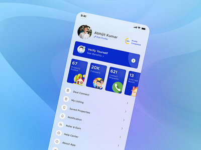 User Settings & Profile UI Design app control control panel edit profile mobile app mobile application profile setting settings user user profile verify