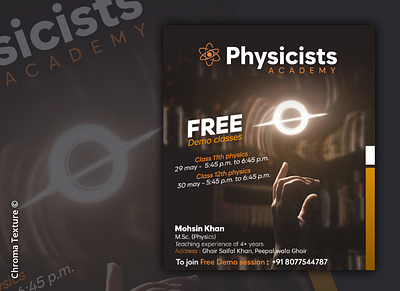 Flyer for Physicists Academy advertisement design graphic design social media post