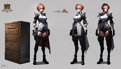 Game Female Character Design - Gunner 游戏女角色设计-枪手 3d animation design motion graphics