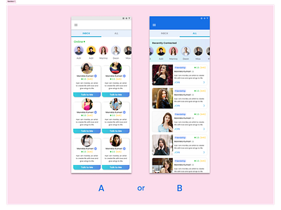 Dating App Design A /B Which you liked and why app design dating datingapp design figma graphic design illustration logo lovr mobile design ui