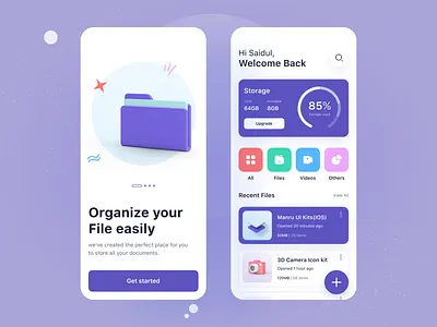 File Manager Mobile App app app design app interface app ui design design file management file manager interface management minimal mobile app mobile design mobile ui popular shot saidul islam storage management ui ui design uiux visual design
