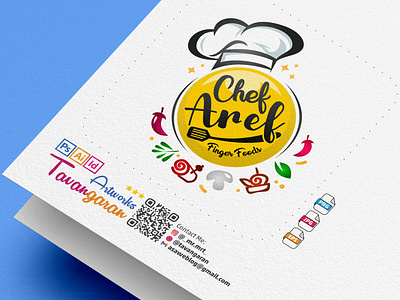 Chef Aref Finger Foods Logo chef cheflogo companylogo design fingerfood fingerfoodlogo food foodlogo illustration logo logodesign vector