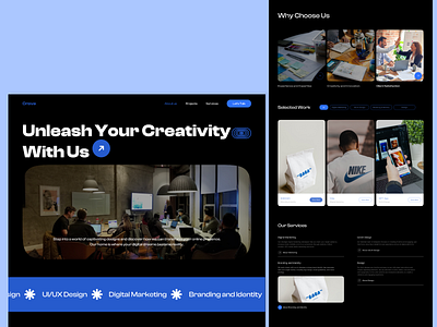 Crove-Website Agency design graphic design ui