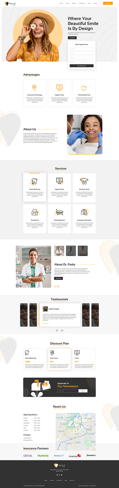 Dental Clinic Website Interface Design app development company ui ux websitedesign websitedevelopment