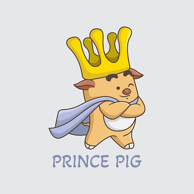 Prince Pig cartoon character cute design graphic design illustration pig prince t shirt vector
