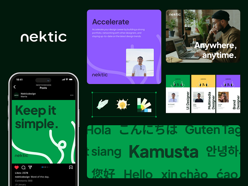 Nektic Brand Visual Style branding colors design graphic design illustration logo typography
