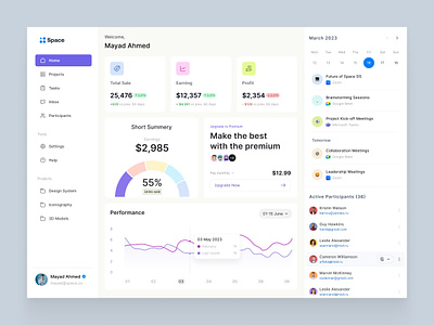 Space CRM Dashboard | SaaS components crm crm saas customer dashboard dashboard management marketing pipeline product design saas saas components sales system ux web app web design