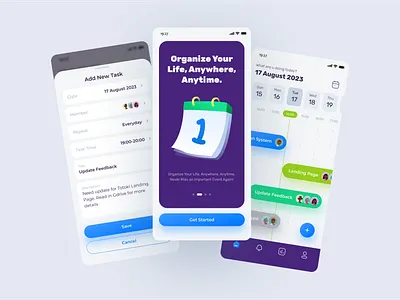 Calendar Mobile App calendar mobile app ui