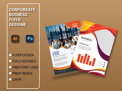 VECTOR CORPORATE BUSINESS FLYER TEMPLATE a4 annual book brochure business corporate cover creative design flyer graphic graphic design layout leaflet modern page poster template vector