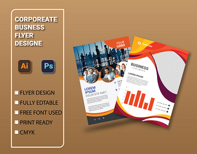 VECTOR CORPORATE BUSINESS FLYER TEMPLATE a4 annual book brochure business corporate cover creative design flyer graphic graphic design layout leaflet modern page poster template vector