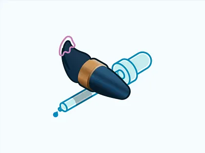 Retouch icon 2d abstract adobe adobe illustrator adobe photoshop blue brush color design eye dropper grain graphic design icon illustration isometric isometric art line retouch ui vector
